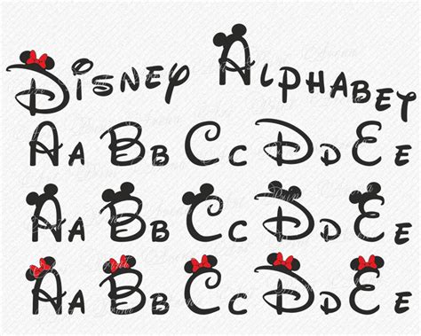 Disney Svg Font Disney Alphabet Svg Ears Svg Minnie Font Etsy