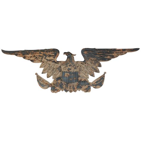 Late 19th Century American Hand Carved Wood Eagle At 1stdibs