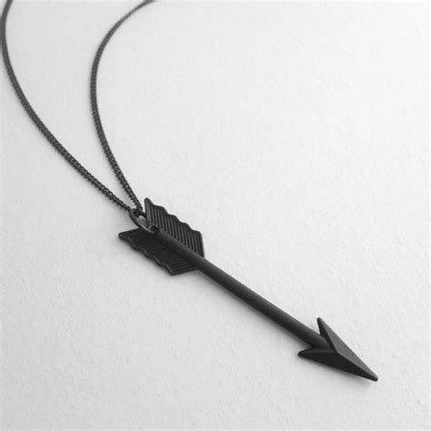 Arrow Necklace In Matte Black Bronze Or Silver Large Arrow Pendant Necklace Layered