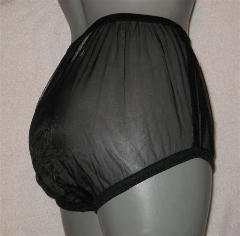 Sheer Black Nylon Briefs Panties High Waist Waist 38 Large Panties