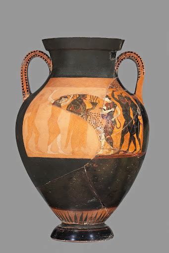 Athenian Black Figure Amphora Dionysos With Satyrs And Maenads