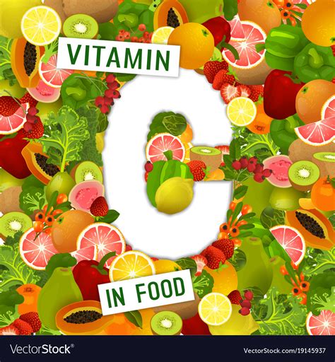 Vitamin C Background Royalty Free Vector Image