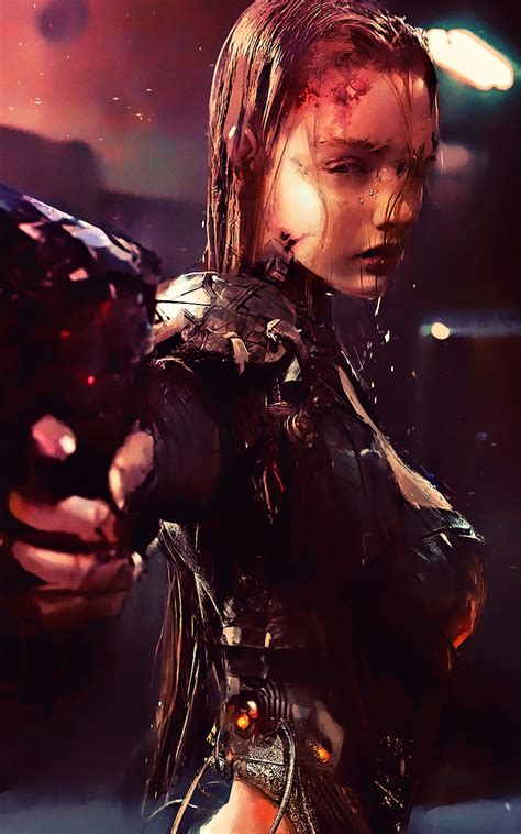 800x1280 Warrior Girl Cyberpunk Futuristic Artwork Nexus 7