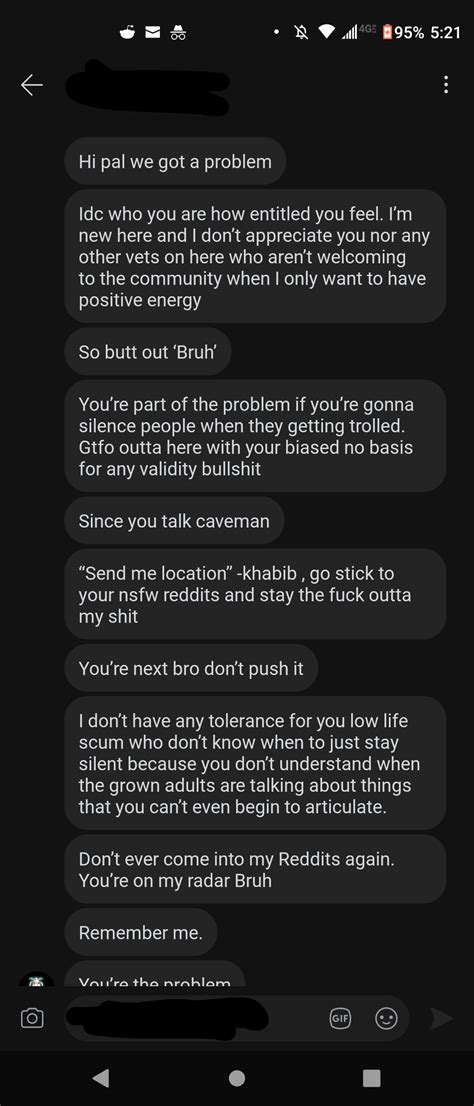 Entitled Redditor Gets Mad When Called Out For Harassing R