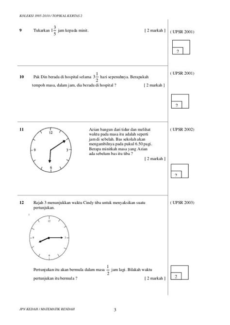 Contoh Soalan Matematik Tahun 4 Masa Dan Waktu Wallpaper