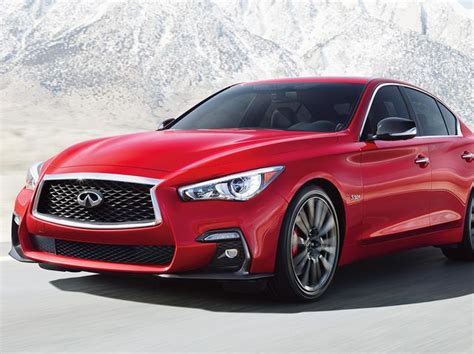 $33,847) 2019 awd iline redsport 400hp sunstone red black rims, accents and grill, illuminated kickplates, welcome accent. 2020 Infiniti Q50 Review, Pricing, and Specs