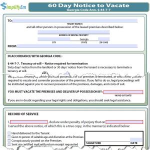 Maybe you would like to learn more about one of these? Georgia Notice to Vacate