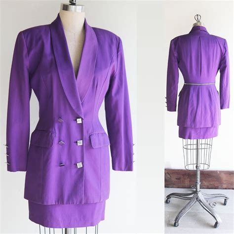 Vintage Nina K Purple Blazer W Matching Mini Skirt Size 4 Etsy