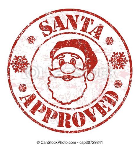 EPS Vector of Santa approved stamp - Santa approved grunge rubber stamp on... csp30729341 ...