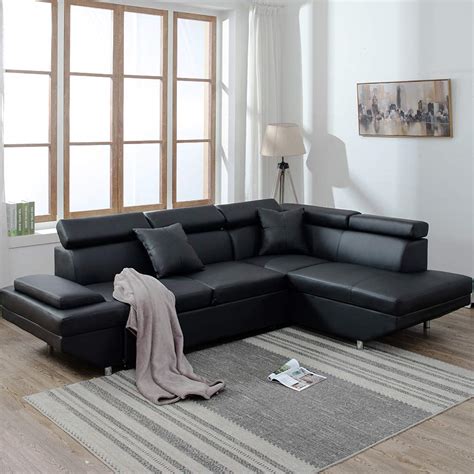 modern contemporary leather sectional corner sofa bed
