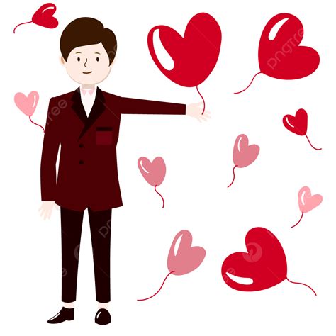 Happy Valentine Day Vector Art Png Happy Valentine S Day A Man And