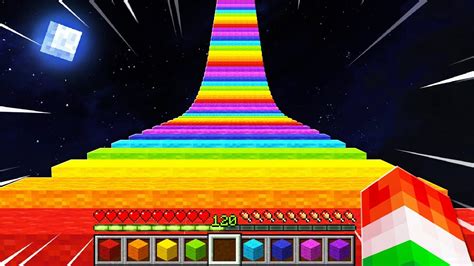 Extreme Minecraft Rainbow Road Run Youtube