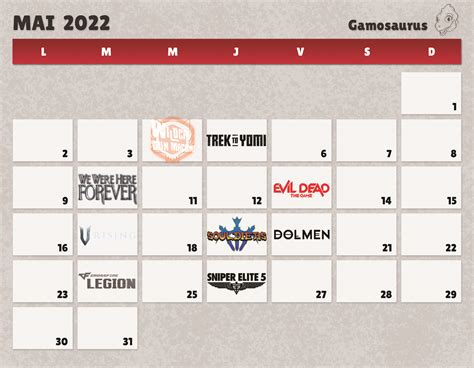calendrier des sorties jeux vidéo du mois de mai 2022 gamosaurus