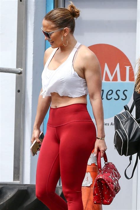 Jennifer Lopez In Red Leggings At The Gym In Miami Gotceleb