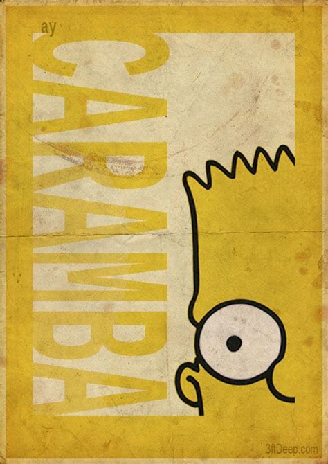Bart Simpson Vintage Style Poster 3ftdeep By 3ftdeep Simpsons Art
