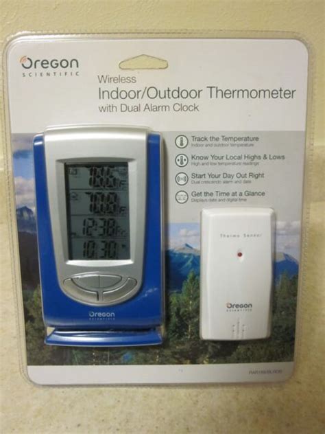 Oregon Scientific Wireless Indoor Outdoor Thermometer Dual Alarm Clock Rar188s Ebay