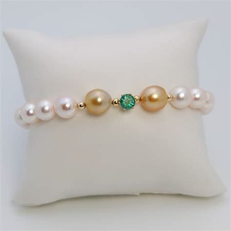 Kt Akoya Pearls Gold Bracelet Golden South Sea Pearl Catawiki