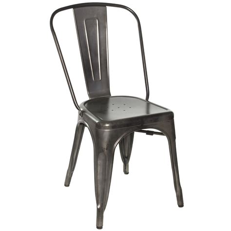 Metal Galvanized Side Chair Millennium Seating