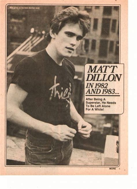 Matt Dillon Teen Magazine Pinup Double Sided 1982 Teen Machine Teen Stars Forever Pinups