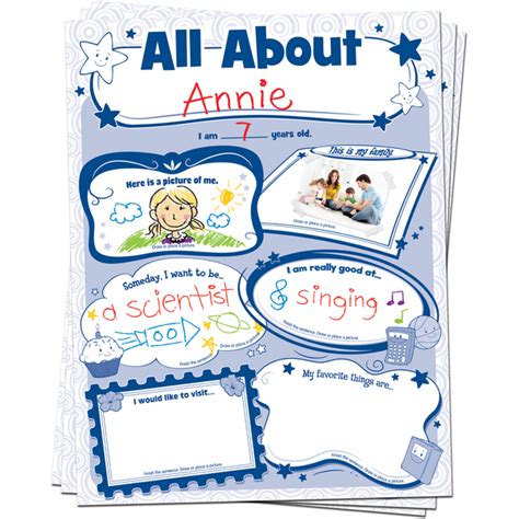 All About Me Poster Pack Tcr5222 Teacher Created Resources