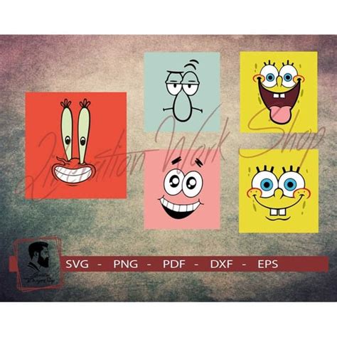 Spongebob Faces Svg Spongebob Faces Cricut Squarepants Svg Inspire