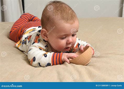 Portrait Of A Baby Lying Stock Image Image Of Lying