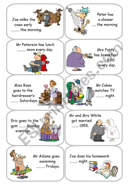 Preposition Of Time Flash Cards