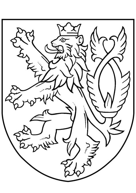 Small Coat Of Arms Of The Czech Republic Färbung Seite Kostenlose