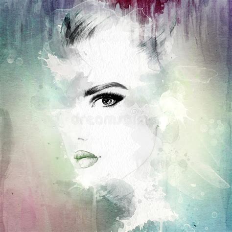 Abstract Woman Portrait Fashion Background Stock Illustration
