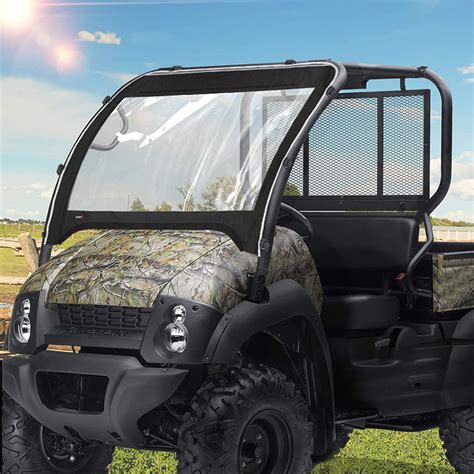 Kemimoto Mule Windshield Compatible With Kawasaki Mule Mule XC SE Clear Fold Up UTV