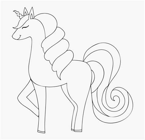 Ponymonochromeline Art Unicorn Cute Clip Art Black White Hd Png
