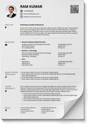 resume format india resume templates