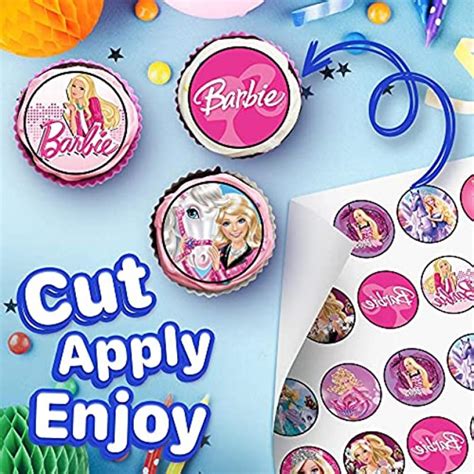 30 X Edible Cupcake Toppers Themed Of Barbi Collection Of Edible Cake