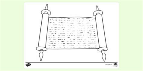 Free Torah Scroll Colouring Sheet Primary Resources