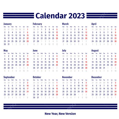 Einfacher Kalender 2023 Blauer Kalender Kalender 2023 Kalender 2023
