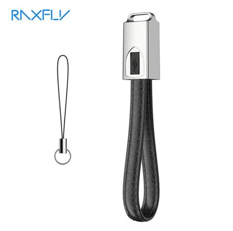 Jual Raxfly Lightning Leather Keychain Usb Cable 2a 20cm Black Di Lapak