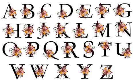 Watercolor Autumn Alphabet Design For Greeting Cards Greeting Cards And