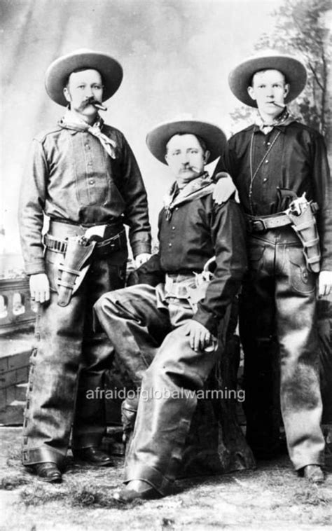 Photo Ca 1885 Dodge City Kansas Portrait Of 3 Cowboys Old West