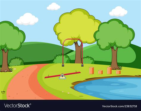 A Nature Playground Scene Royalty Free Vector Image