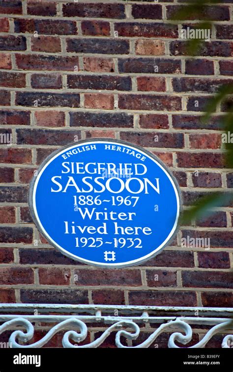 English Heritage Blue Plaque Marking A Former Home Of Writer Siegfried