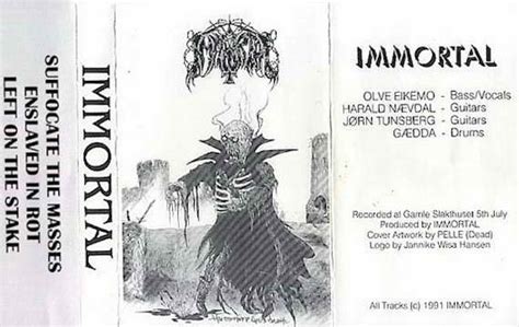 Immortal Demo July 1991 Black Metal Heavy Metal Suicide Note Bathory