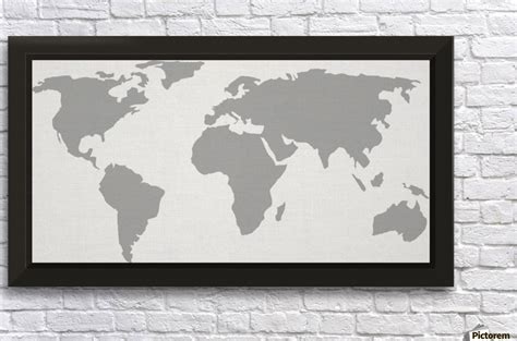 World Map Grey Style Worldflag
