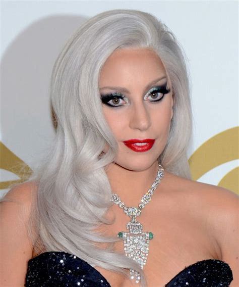 Lady Gaga Long Straight Light Grey Hairstyle Long Straight Formal