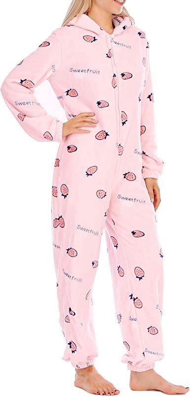 Yiiciovy Mono De Pijama De Forro Polar Para Mujer Con Capucha Con