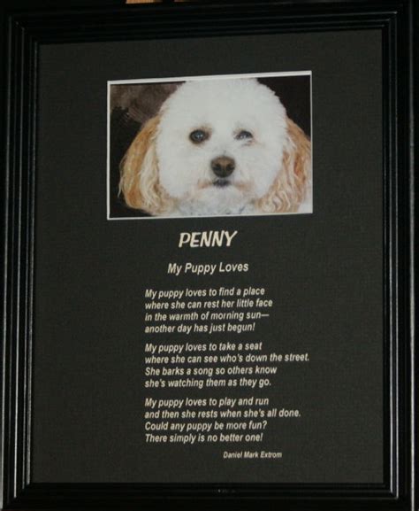 Ranked poetry on puppies, by famous & modern poets. That's Our Puppy! That's Our Pooch! An Etched Puppy Poem 8×10 : Daniel Mark Picture Poems