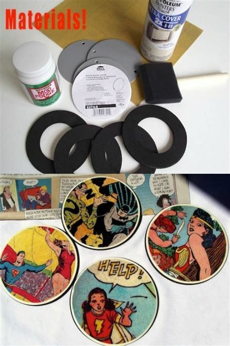 Diy Comic Book Coasters Made With Mod Podge Comic Books Diy Diy