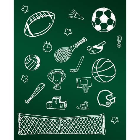 Sports Chalkboard Printed Backdrop Backdrop Express