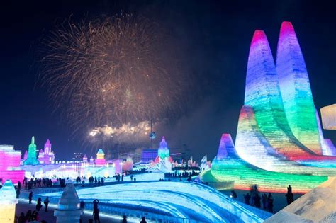 Towering Ice Palaces At Chinas Harbin Ice Festival Bbc News