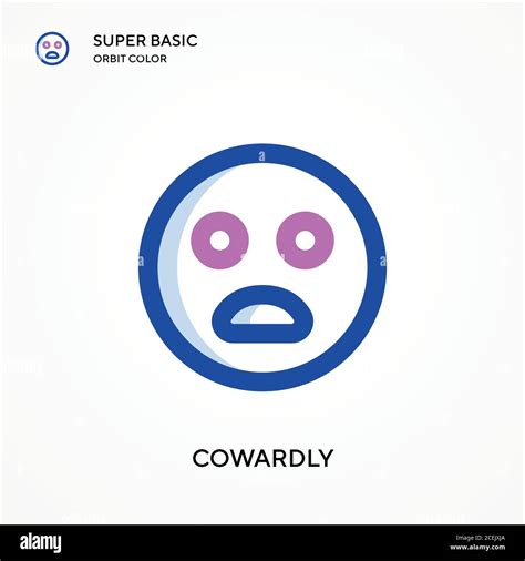 Cowardly Super Basic Orbit Color Vector Icon Illustration Symbol