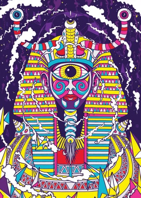 Pharaoh Egypt Psychedelic Artwork Poster Tutorial Photoshop